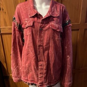 Women's Red Denim Jacket
